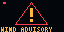 A red warning triangle with an example wind advisory label