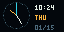Analog and digital clock showing an example time of 10:24