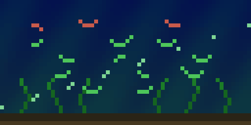 Aquarium animation preview for the Rage Matrix 64×32 display